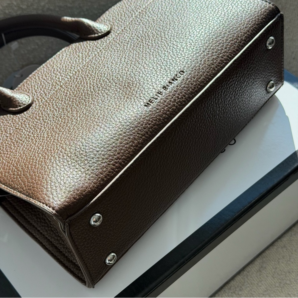 Melie Bianco Marlo Espresso Recycled Vegan Top Handle Bag(new in a box with tag) - Picture 6 of 14
